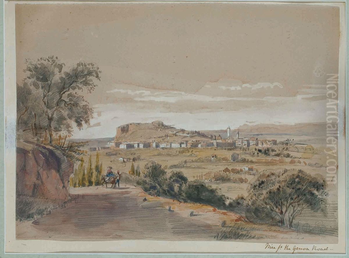 Vue Des Alentours De Genes Oil Painting by Teodoro Duclere