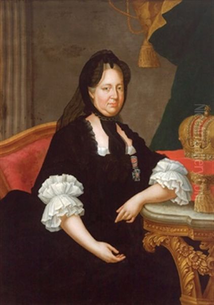 Kaiserin Maria Theresia In Witwentracht Oil Painting by Joseph Ducreux