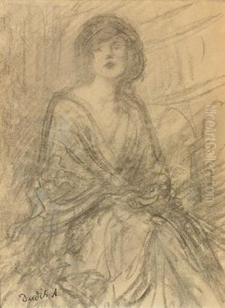 Studie Einer Sitzenden Frau Oil Painting by Andor Dudits