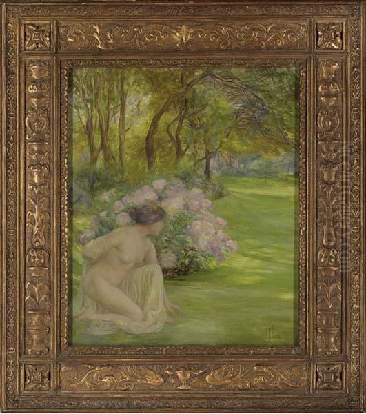 Flora Oil Painting by Clementine-Helene Dufau