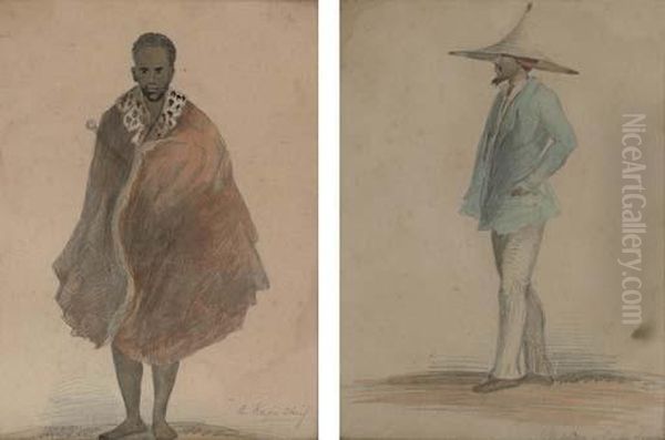 Four Sketches Of Cape Natives Oil Painting by George Duff
