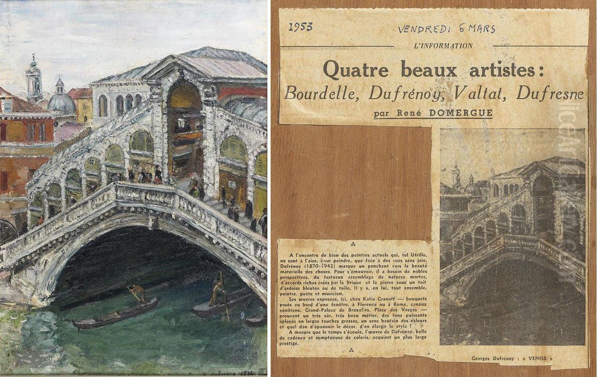 Le Pont Rialto Oil Painting by Georges Leon Dufrenoy