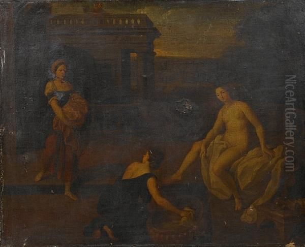 Bathsheba Bathing Oil Painting by Charles Alphonse Dufresnoy