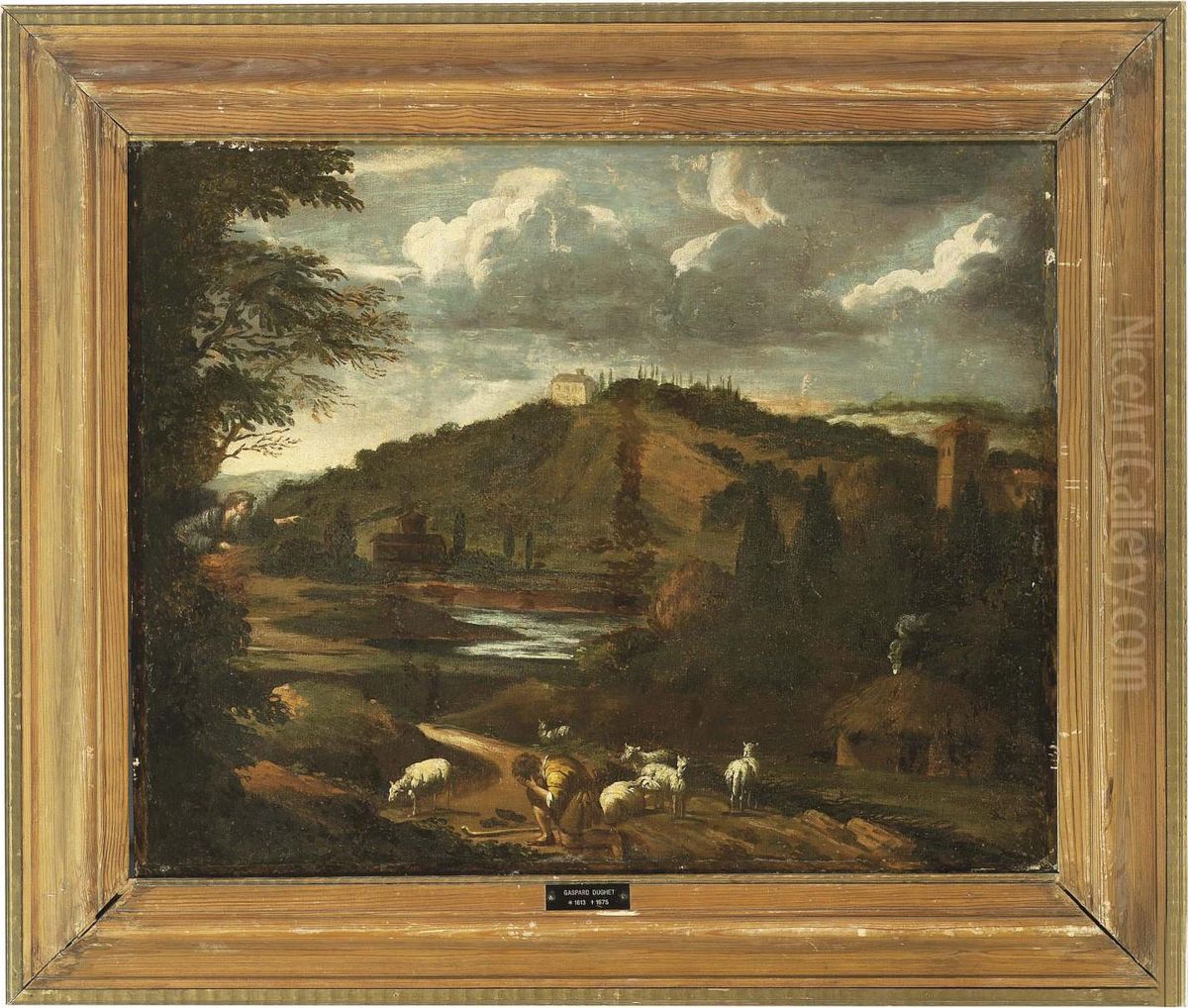 The Annunciation To Joachim Oil Painting by Gaspard Dughet