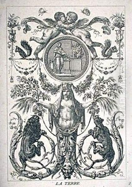 Arabesques Inventees Et Gravees Oil Painting by Jean-Demosthene Dugourc