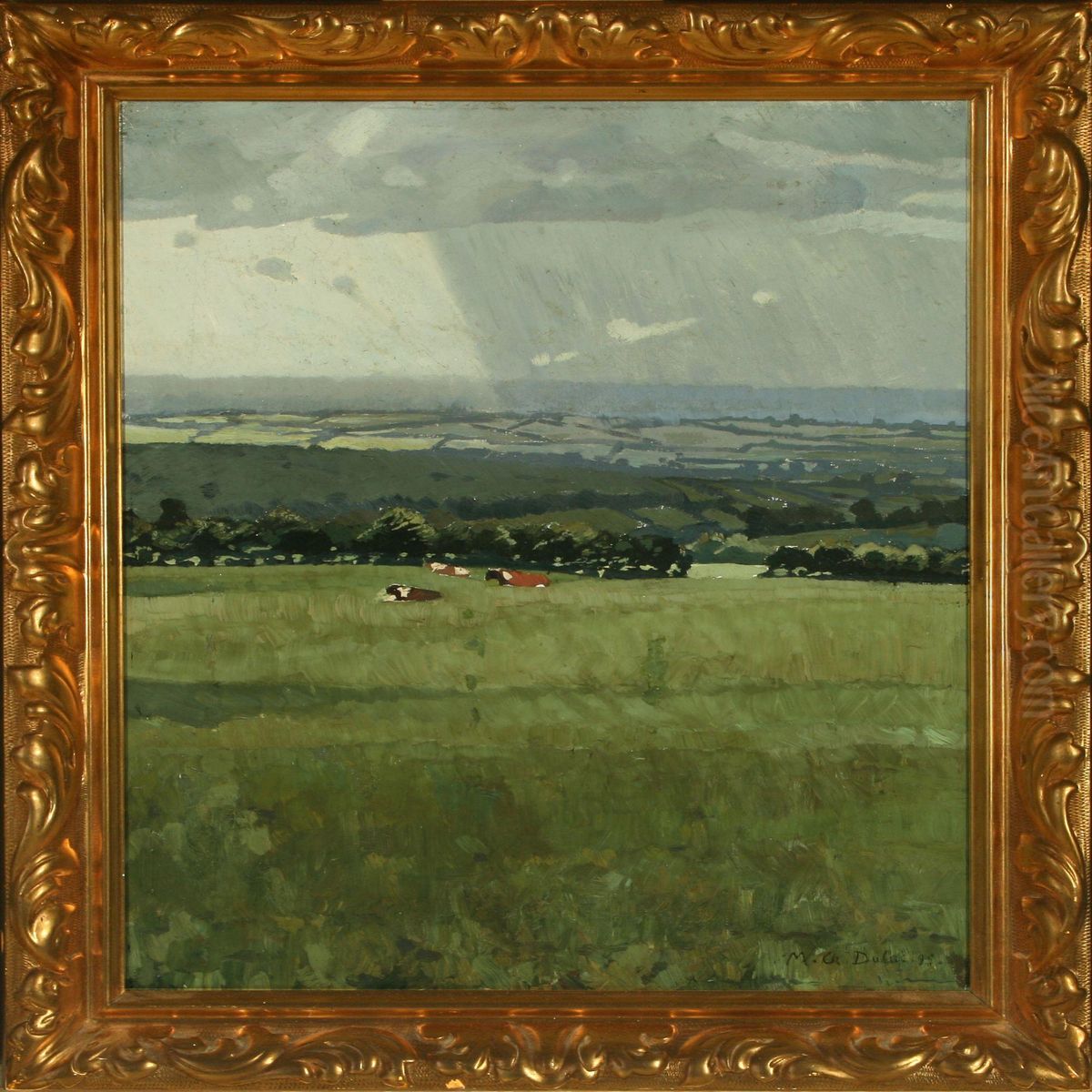 An Autumnlandscape With Resting Cattle Oil Painting by Charles Marie Dulac