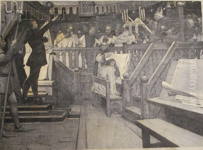 Illustrations For Mark Twain's Oil Painting by Frank Vincent Dumond