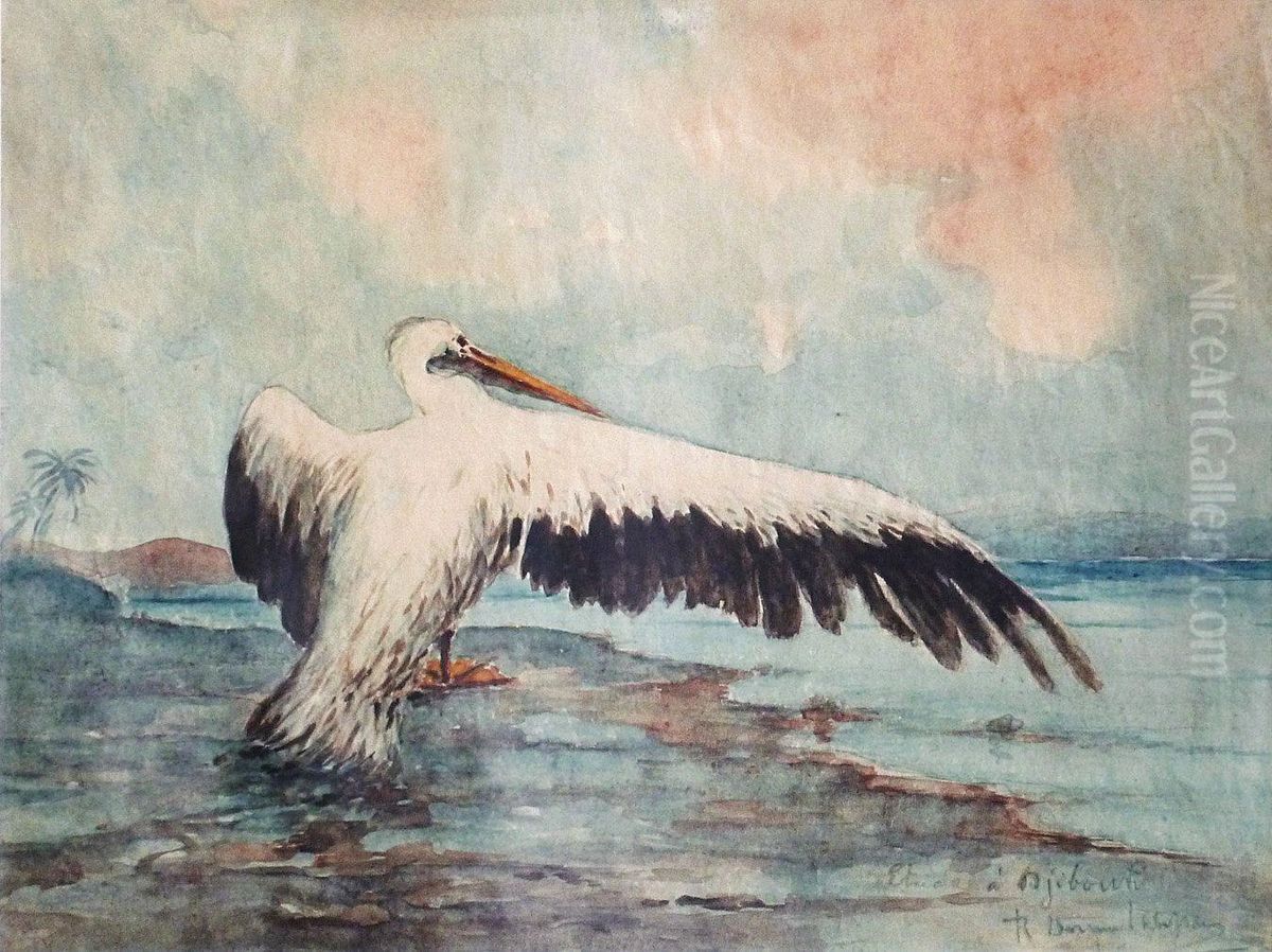 Le Pelican A Djibouti Oil Painting by Robert Dumont-Duparc