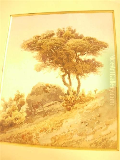 Chevre Dans Un Paysage Italien Oil Painting by Jean-Marc Dunant-Vallier