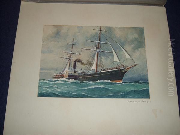 A Steamship Atsea Oil Painting by Lawrence Duncan
