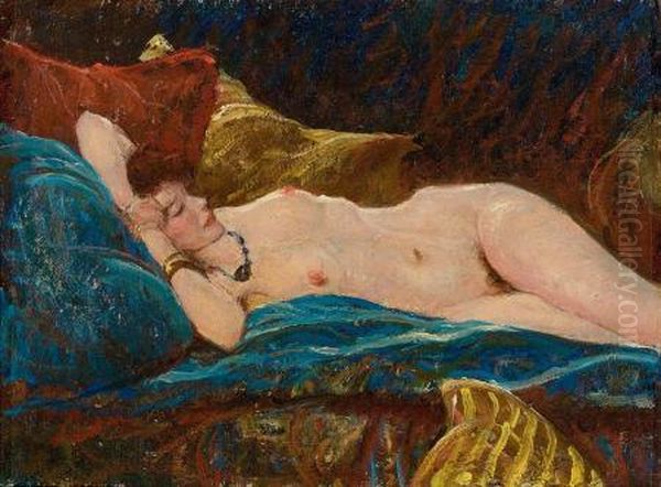 Reclining Nude Oil Painting by Harvey T. Dunn