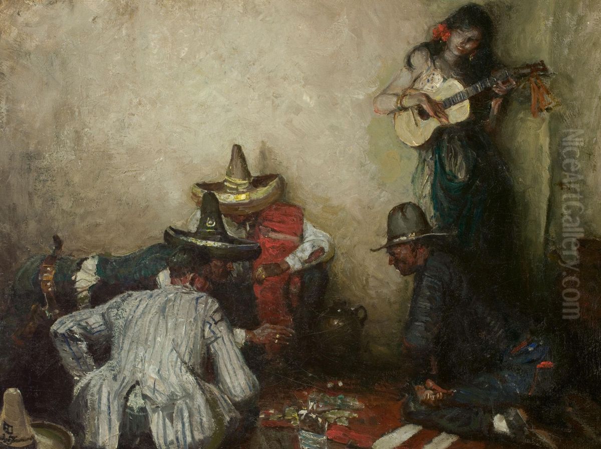 A Game Of Chance Oil Painting by Harvey T. Dunn