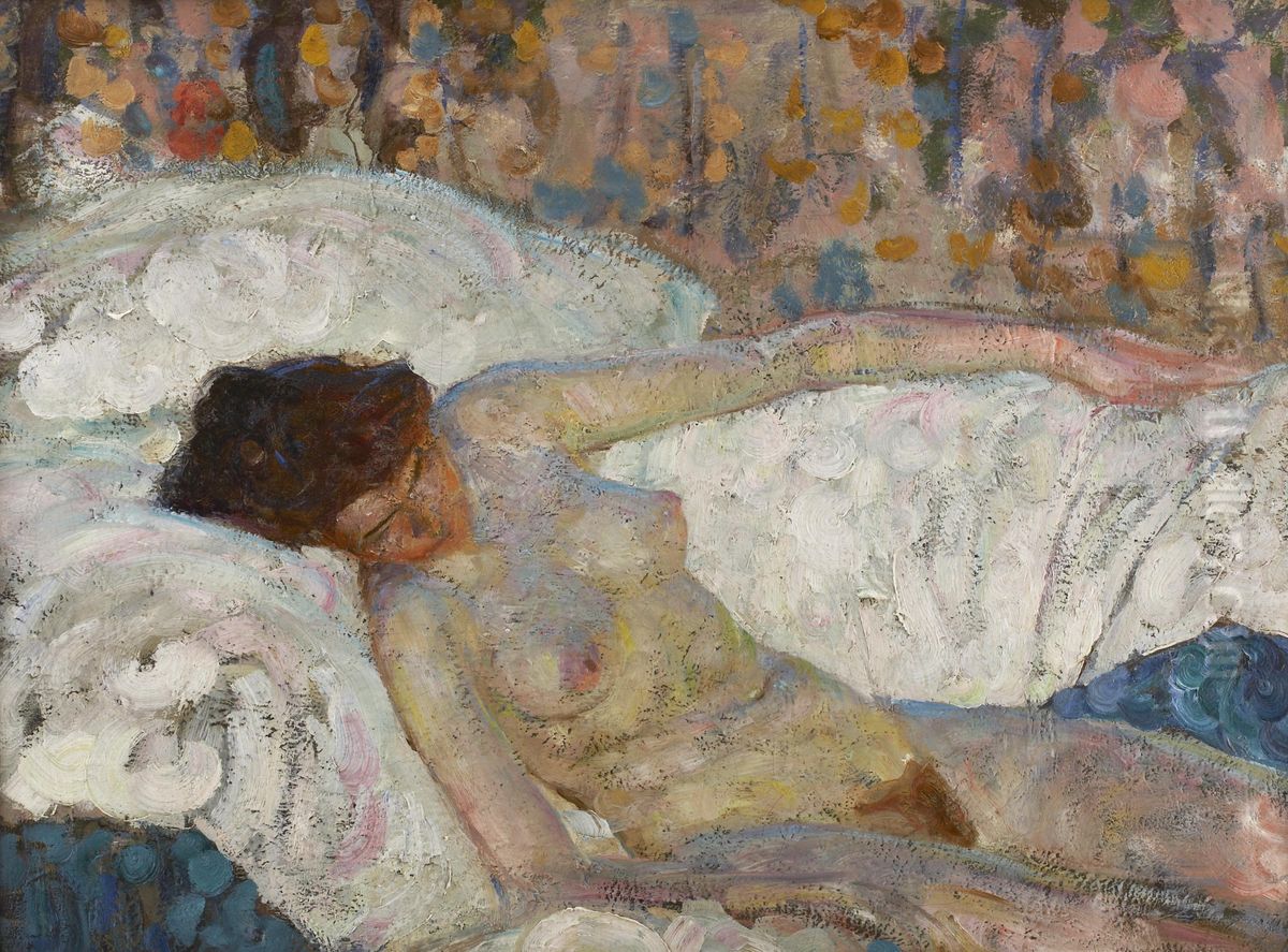 Reclining Nude Oil Painting by Harvey T. Dunn