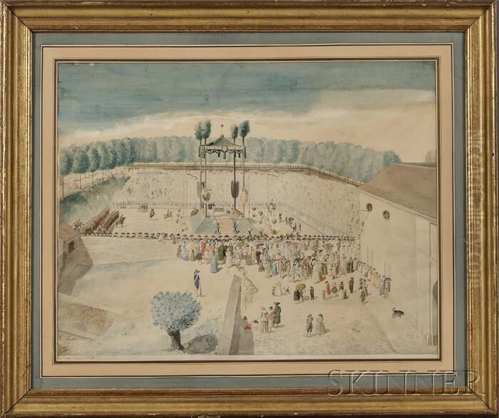 A Grand Outdoor Ceremony, Possibly The Coronation Of Louisxvi Oil Painting by Jean Duplessi-Bertaux