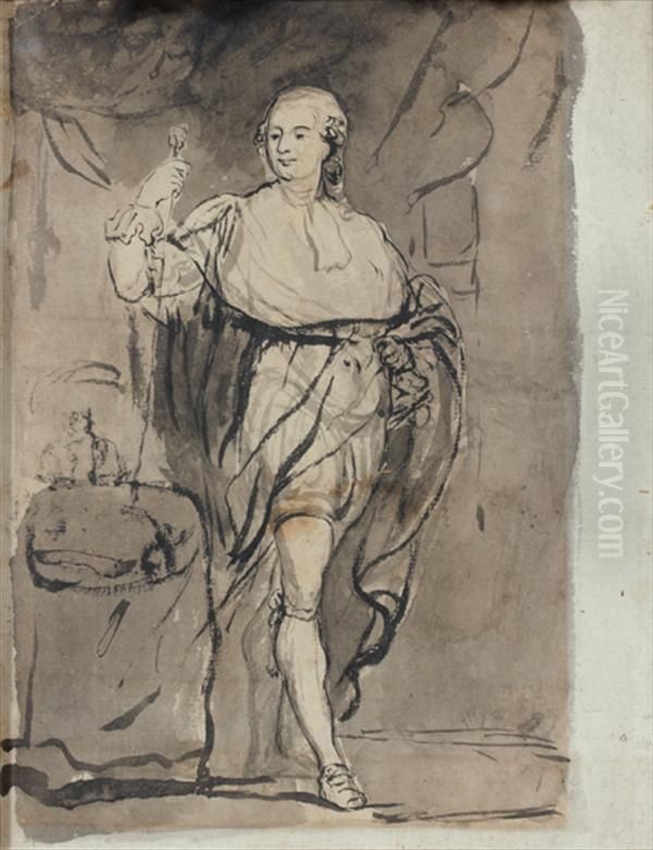 Portrait D'un Monarque Verso Oil Painting by A. Dupont