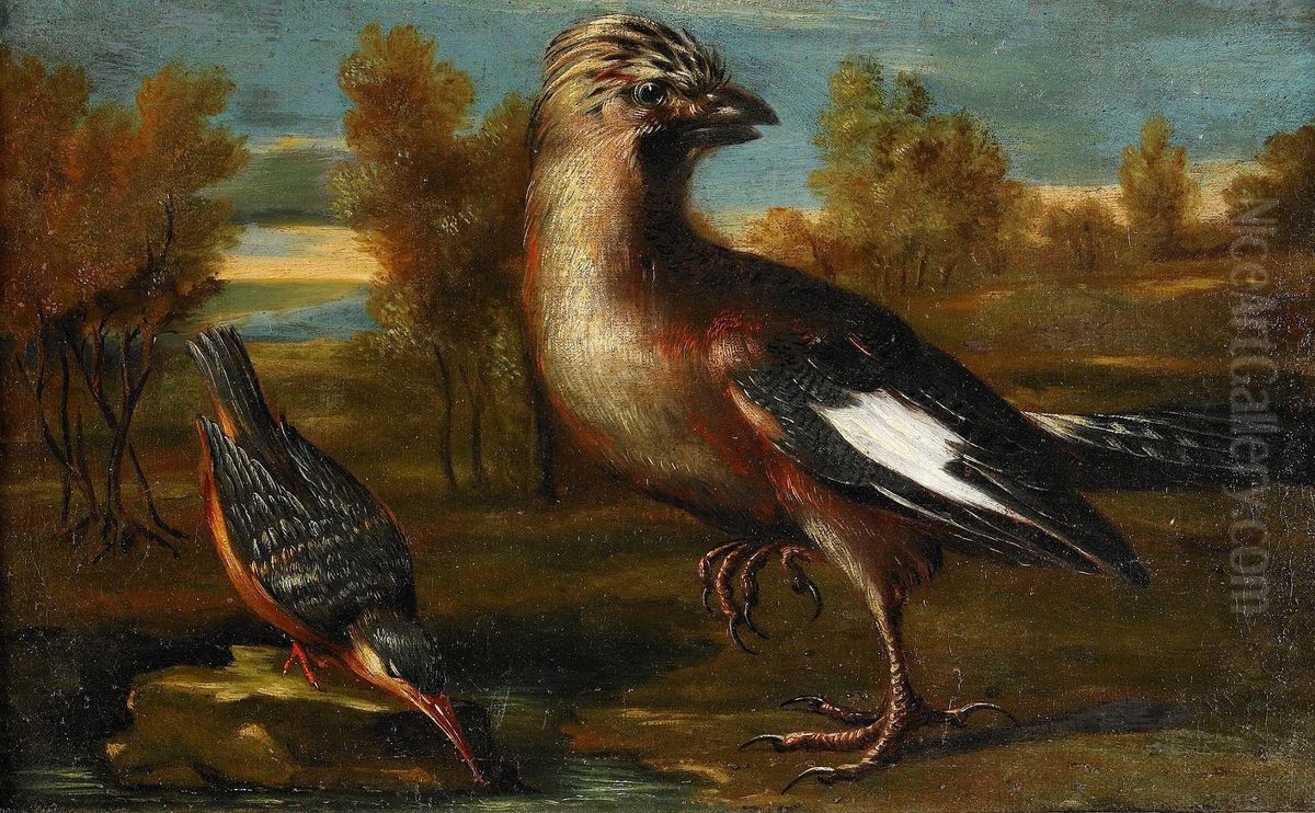 Faglar I Landskap - 1 Par Oil Painting by Giorgio Duranti