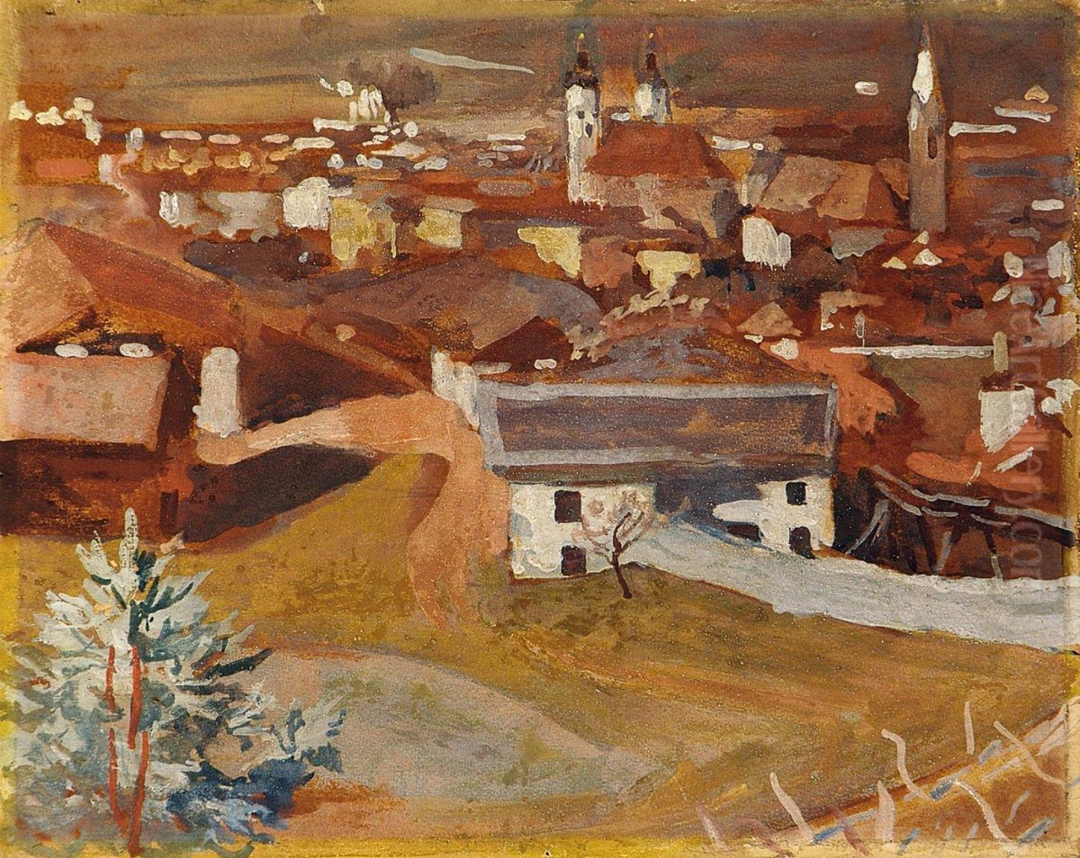 Blick Auf Brixen Oil Painting by Josef Julius Durst