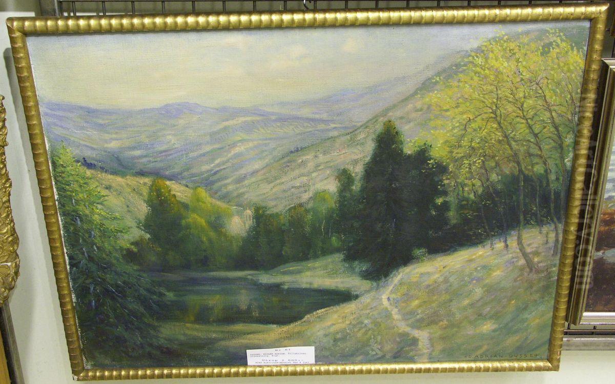 Alplandskap. Oil Painting by Eduard Adrian Dussek