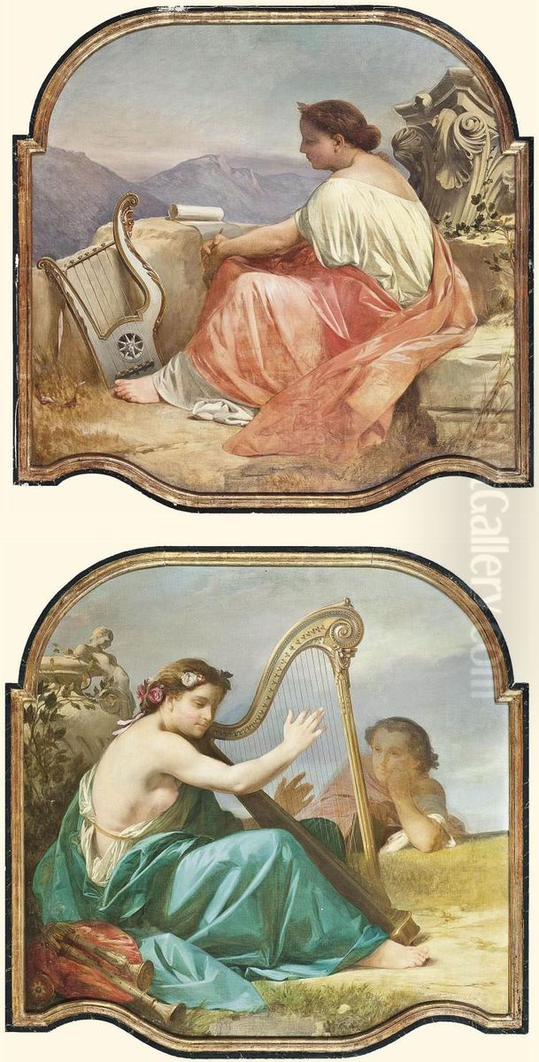 Allegories Of Music Oil Painting by Jules-Alexandre Duval-Lecamus