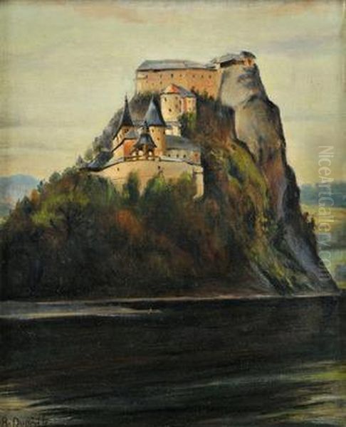 Oravsky Hrad Oil Painting by Bohuslav Dvorak