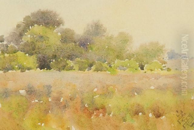 Spring Landscape Oil Painting by Hezekiah Anthony Dyer