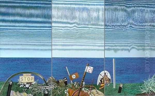 Royal Cavalry, 1991: A Triptych Oil Painting by Dyshlenko Yuri