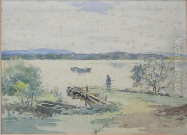 Lake Of Menteith Oil Painting by Robert Eadie