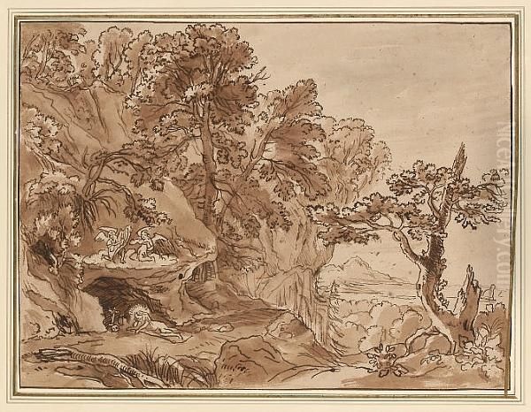 The Penitent Magdalene In A Landscape And Five Others, Similar, By The Same Hand Oil Painting by The Rev. John Eagles