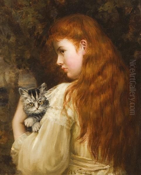 Portrait Of Dorothy Twemlow Oil Painting by Harold C. Earnshaw