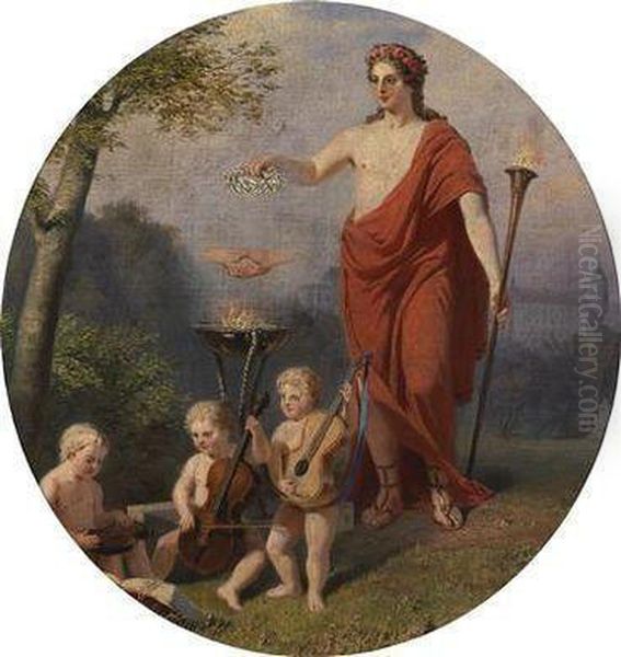 Allegory Of Truth And Tolerance Oil Painting by Anton Ebert