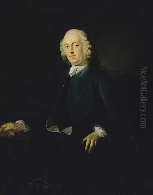 Portrait Of A Gentleman, Three-quarter Length, Seated By A Table Oil Painting by Eccardt, John Giles