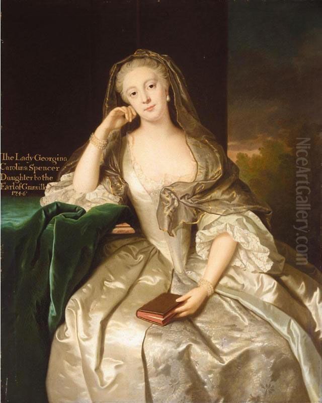 Portrait Of Lady Georgina Caroline Spencer Oil Painting by Eccardt, John Giles