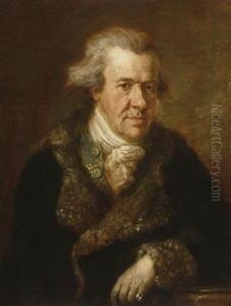 Bildnis Eines Alteren Herren: Oil Painting by Josef Georg Edlinger