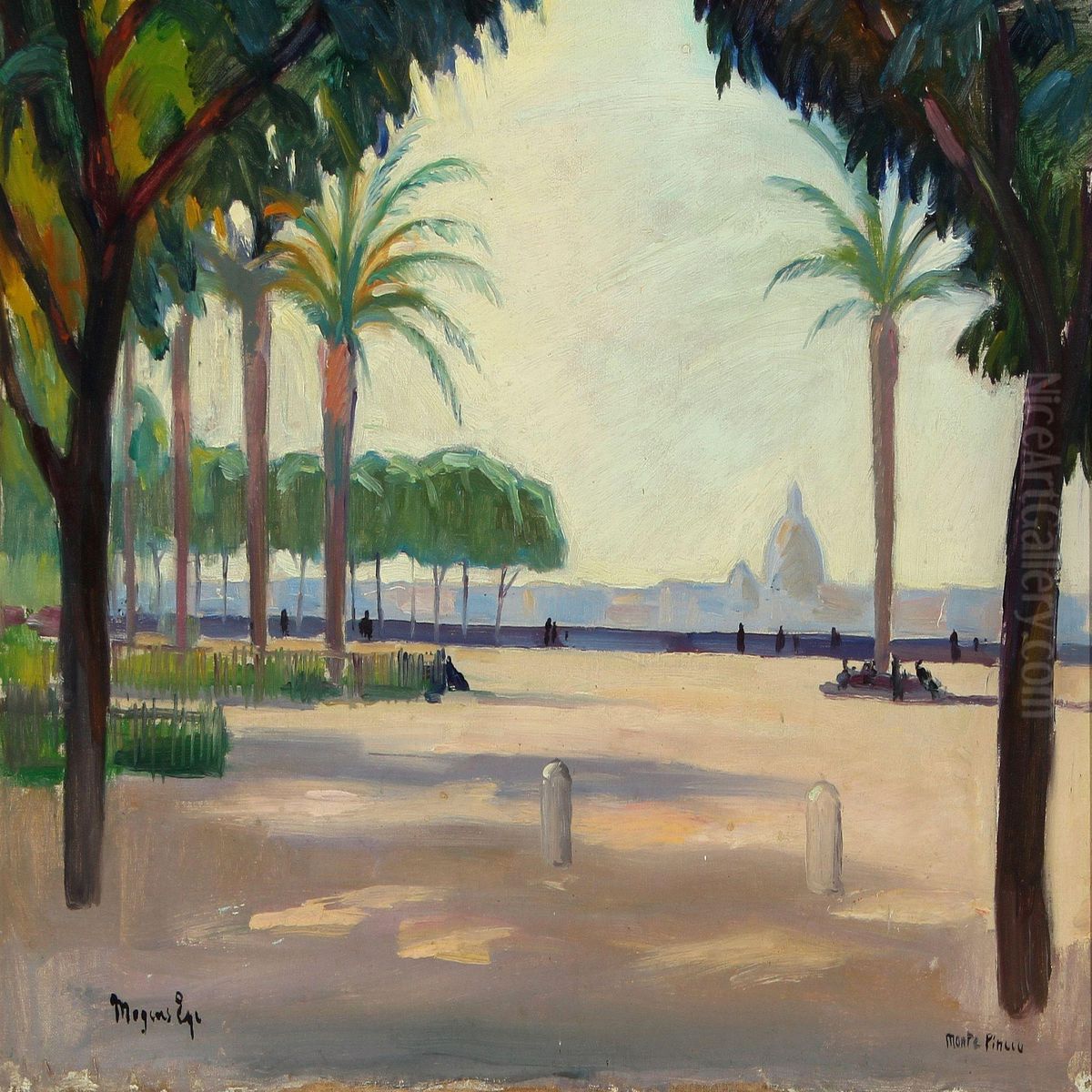 Scenery From Monte Pincio Oil Painting by Mogens Ege