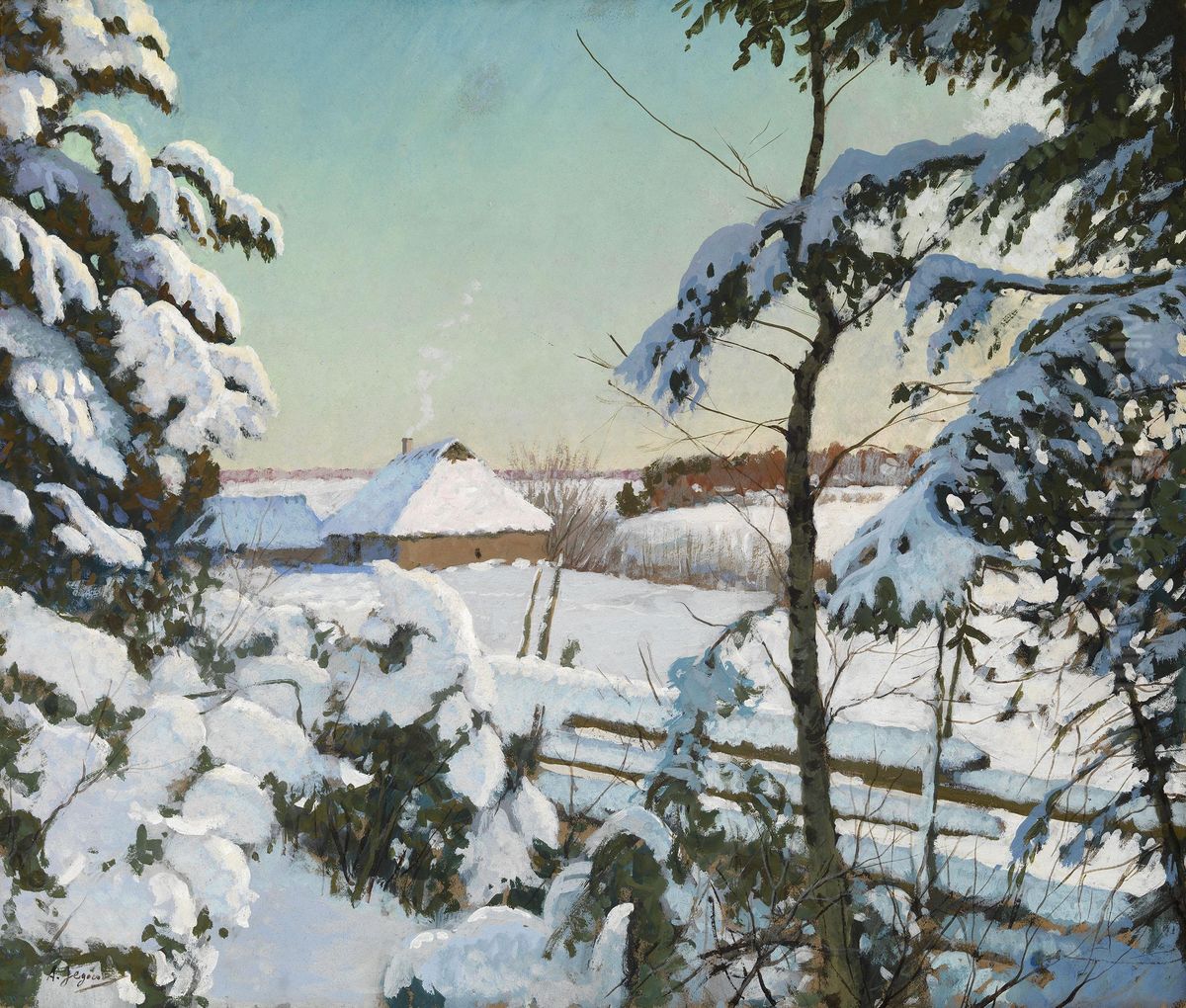 Winter Landscape Oil Painting by Andrei Afanas Evich Egorov