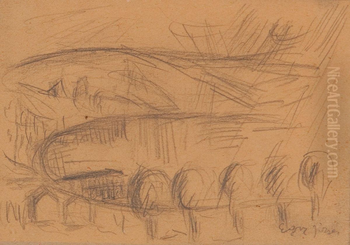 Balatoni Taj Oil Painting by Jozsef Egry