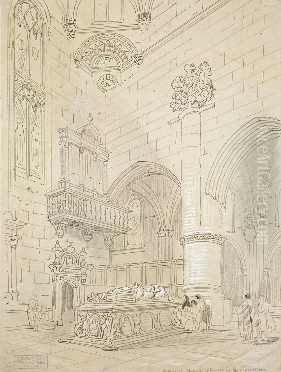 Kapelle In Der Kathedralevon Burgos Oil Painting by Friedrich Eibner