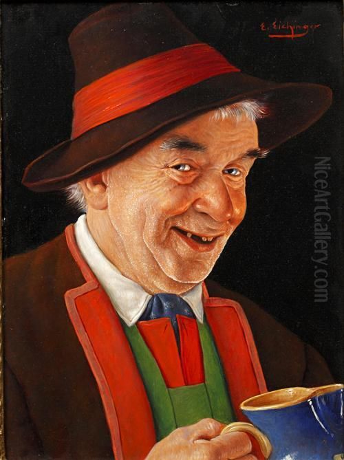 A Good Drink Oil Painting by Erwin Eichinger