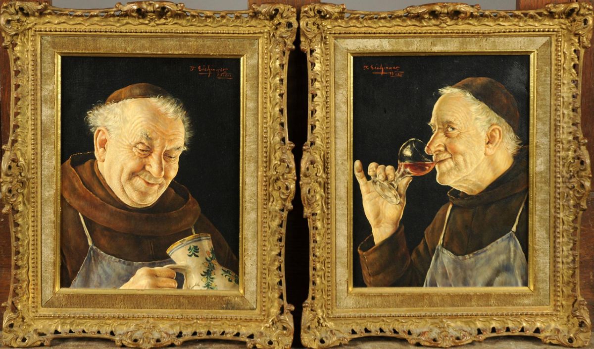 Moine Buvant Oil Painting by Erwin Eichinger