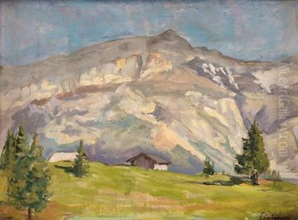 Blick Zum Pirchkogel (stubaier Alpen) Oil Painting by Andreas Einberger