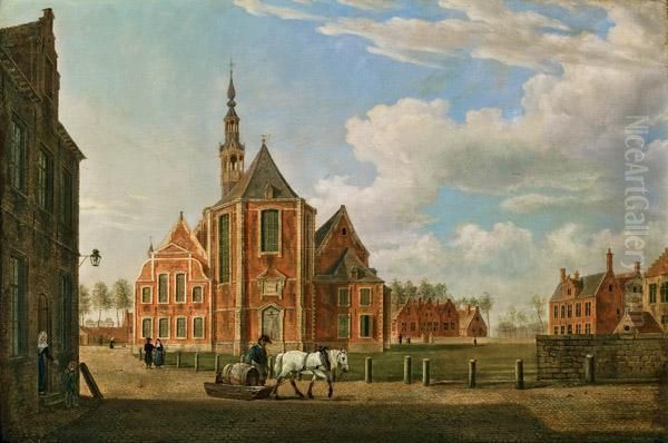 Oud Begijnhof Sint-elisabeth In Gent Oil Painting by Jan ten Compe