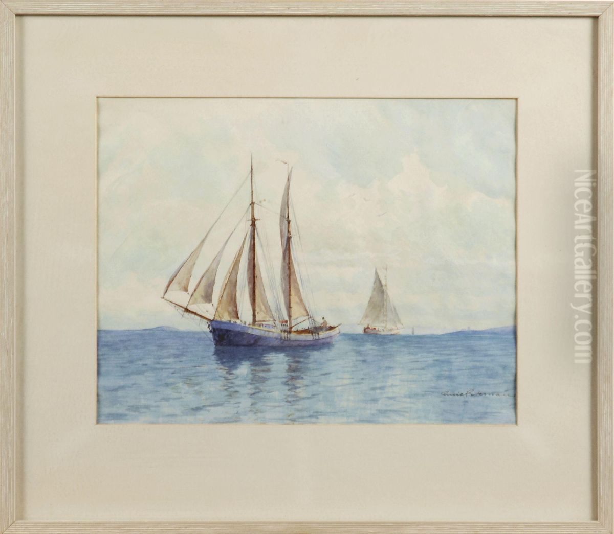 Segelskutor Oil Painting by Emil Ekman