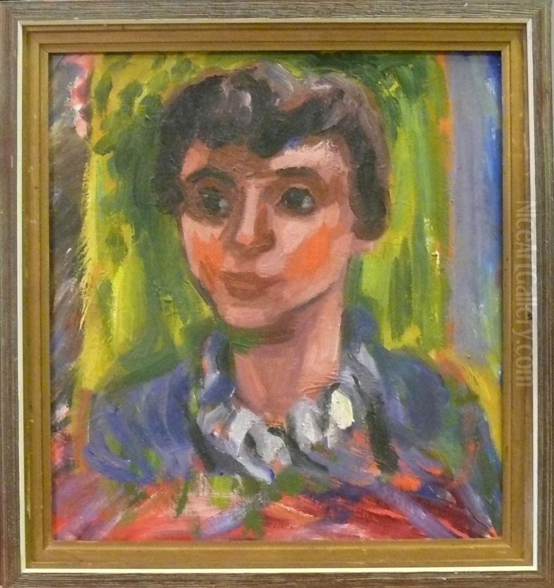 Kvinnoportratt. Oil Painting by Hjalmar Eldh