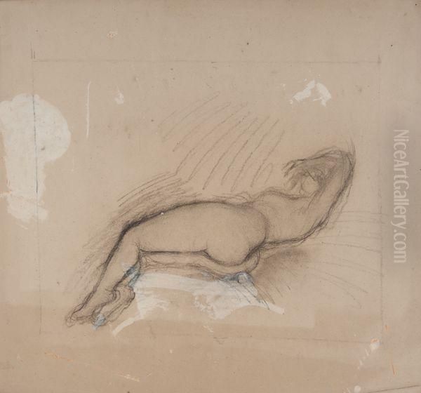 Etude De Nu. Oil Painting by Achille Emperaire