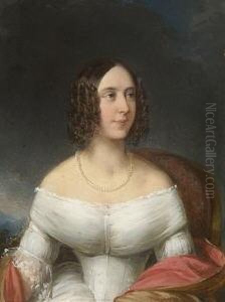 Marie Primitive Freiin Von Villa-secca / Louis Freiherr Von Villa-secca. Oil Painting by Eduard Ender