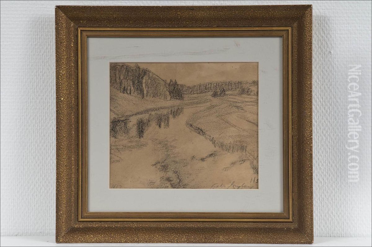 Jokimaisema - Alandskap Oil Painting by Gabriel Engberg