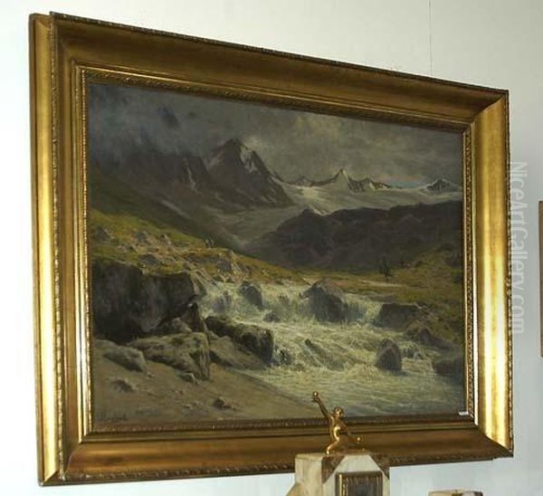 Aletschgletscher. Oil Painting by Georg Hermann Engelhardt