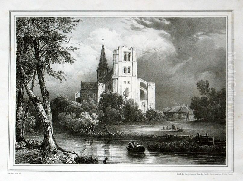 Widok Opactwa Oil Painting by Gottfried or Godefroy Engelmann