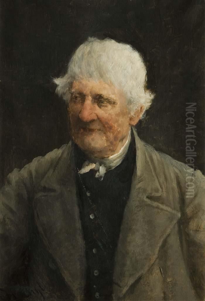 Herrenbildnis Oil Painting by Hugo Engl