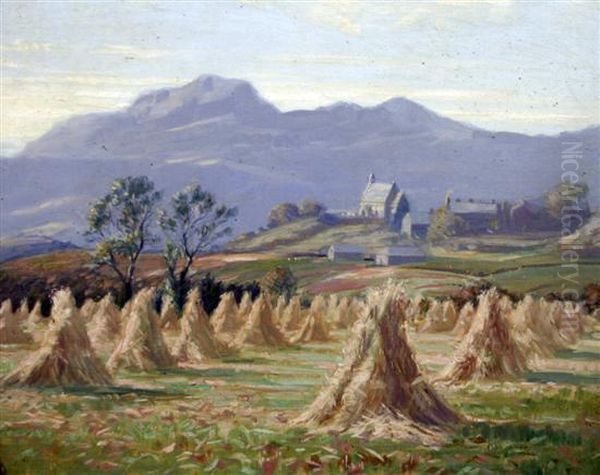 Moelwyn Mountains Near Barmouth, N.w Oil Painting by Augustus William Enness